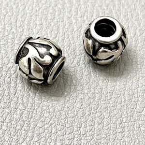 2 Pandora silver leaf charms